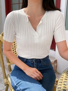 White korean ribbed top (UNUSED)