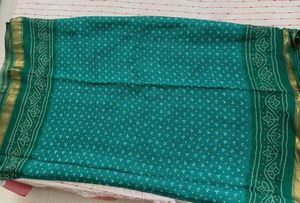 Sea Green Bandhani Print Saree