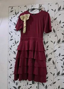 Tiered Party Dress with Bow