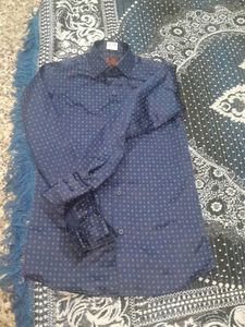 Men&#39;s Blue Patterned Dress Shirt