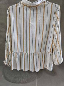 Striped Button-Down Top