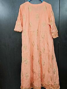 Coral Anarkali Gown