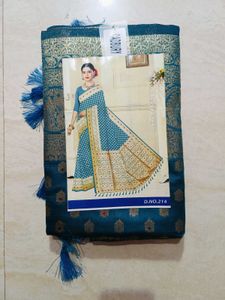 Elegant Blue Banarasi  Silk Saree