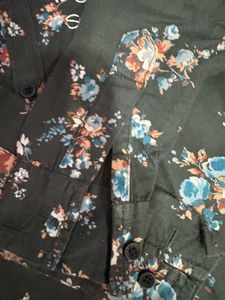 Red &amp; Tan Plaid Button-Up Shirt, Size 2