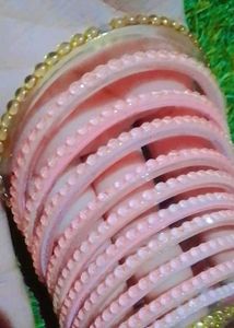 Pink &amp; Gold Bangle Set