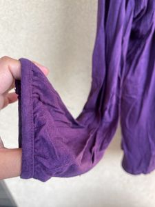 Purple Lace Trim Long Sleeve Top