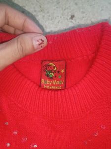 Beby Girls Wool Top And Pant Set.