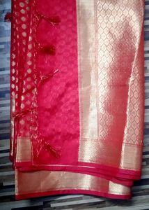 Elegant Red Banarasi Style Saree