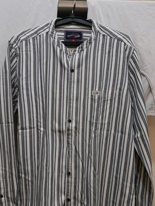 Mens Shirt White &amp; Grey