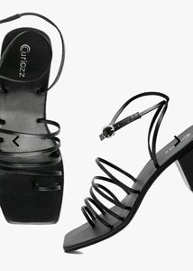 Tie Up Black Heels