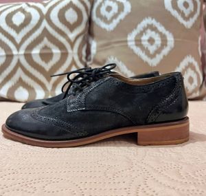 Black Leather Brogue Dress Shoes