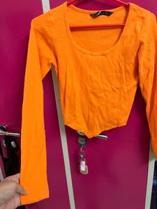 Orange Long Sleeve Top