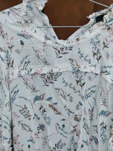 Floral Ruffle Blouse - XL
