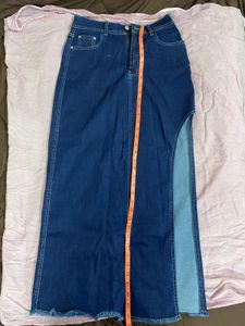 Slit Denim midi/maxi Skirt