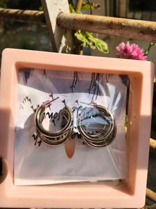 Triple Hoop Silver Earrings