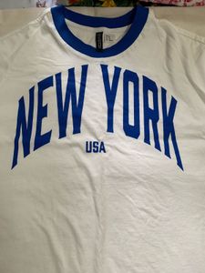 New York T Shirt White Printed
