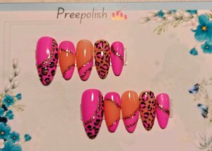 Pink Leopard Press-On Nails