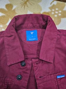 Burgundy Denim Jacket