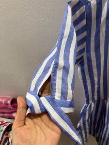 Blue Striped Top