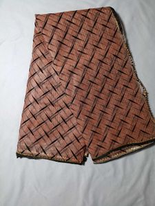 Elegant Peach Saree Net Fabric With Blouse