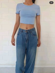 Blue ZARA Crop Top
