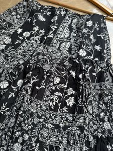 Mango Black Knee Length Skirt