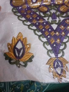 Beautiful Yellow And Purple Neck Design Patch