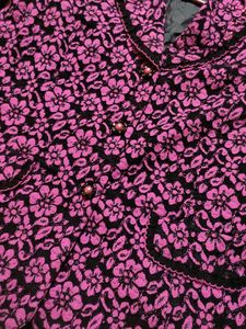 Floral Netted 3 Buttons Blazer