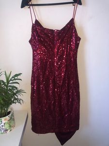 maroon sequins dress