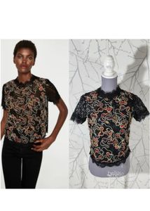 Zara Embroidered black Top