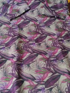 Purple Floral Print Kurta