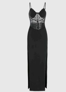 Elegant Black Lace Maxi Dress