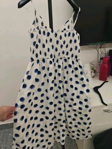 H&amp;M White/Blue Dress