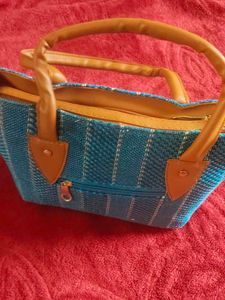 Woven Tote Bag with Coin Purse