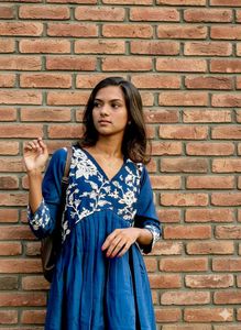 Blue Embroidered Dress