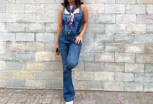 DENIM ZIPPER BODYSUIT