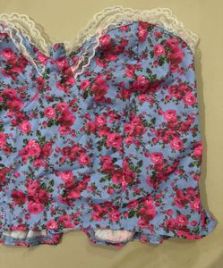 Lace Floral Cordet Top