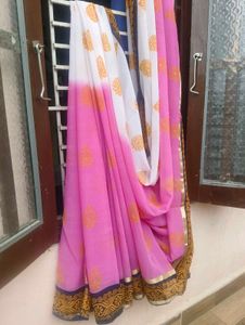 Pink &amp; Gold Indian Sari