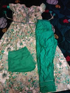 New Mirror Work Nayra Cut Kurti Set