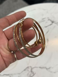 Gold Tone Double Hoop Earrings