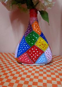 Cloth Stiched Bottle Art