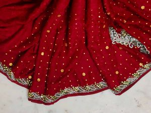 Beautiful 😍 Red ♥️ Work Saree