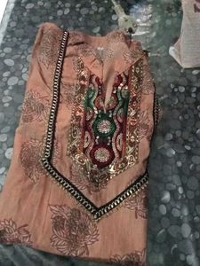 Peach Floral Kurta