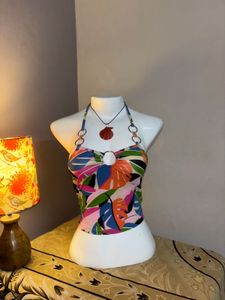 ⋆˙⟡ y2k tropical halter top⋆˙⟡