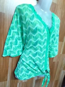 Green Patterned Top