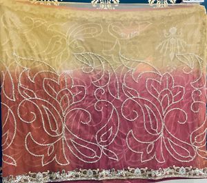 Elegant Embroidered Ombre Saree