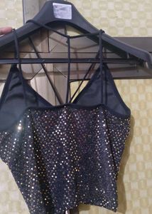 Sparkling Black Crop Top