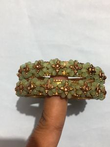 Green Stone Bangle Set