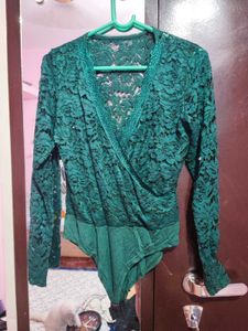 Green Lace Bodysuit