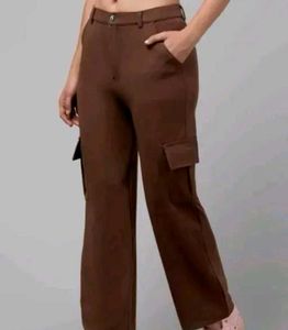 pretty fashionable women Brown trousers